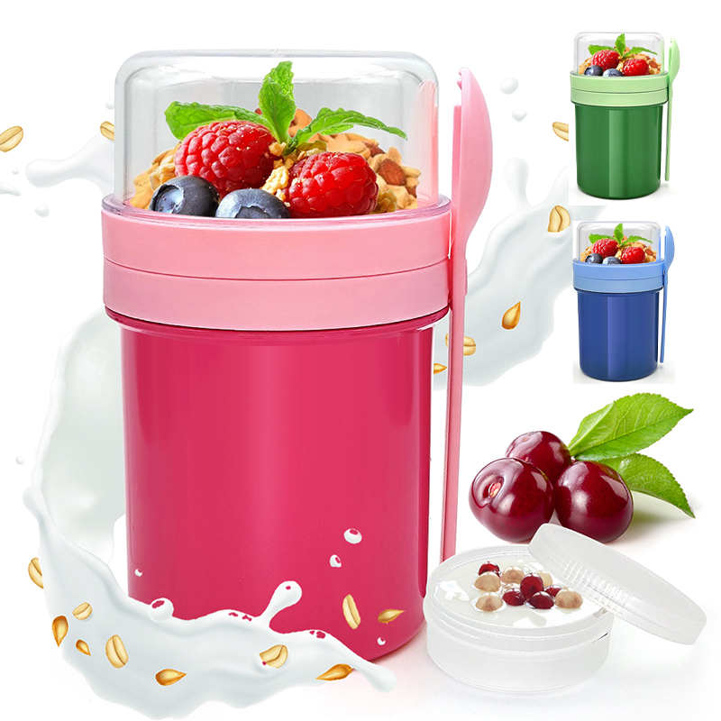 Meal Prep Yogurt - Taşınabilir Çift Katmanlı Gecelik Yulaf Ezmesi