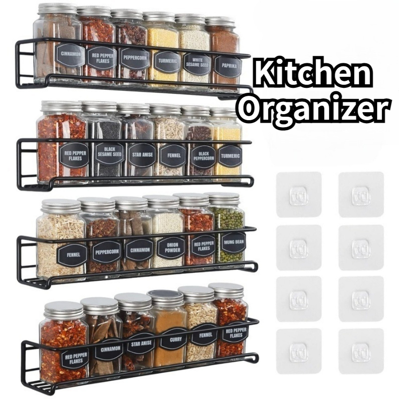 Spice Jar Labels - 2 Adet Mutfak Baharat Rafı Metal