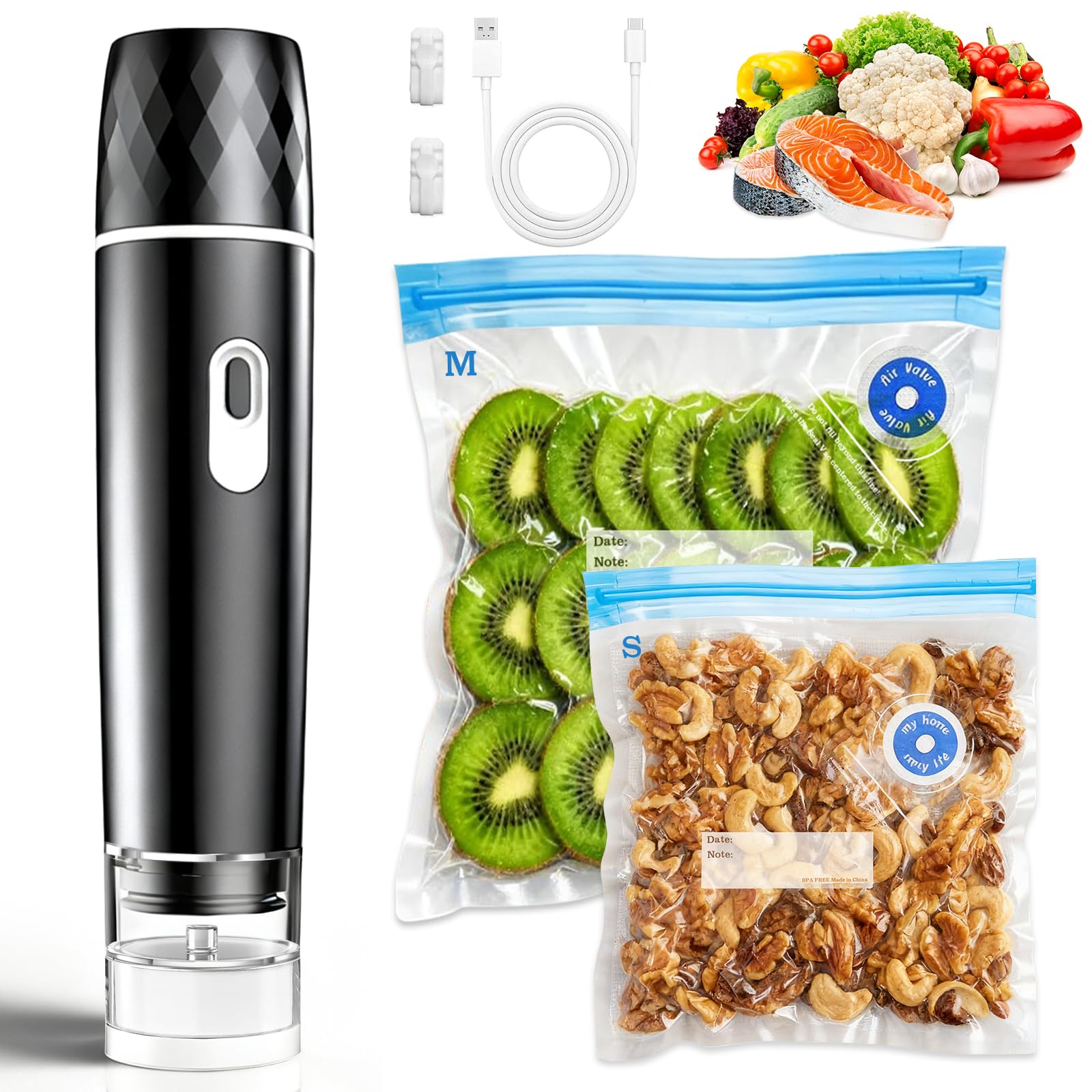 Meal Prep Vacuum Sealer - Gıda Vakum Makinesi, 60KPA Güçlü Emişli