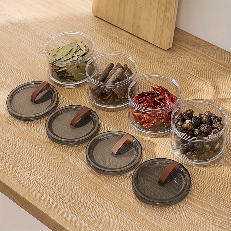 Spice Jar Labels - Üç Katmanlı Yuvarlak Baharat Saklama Kutusu,