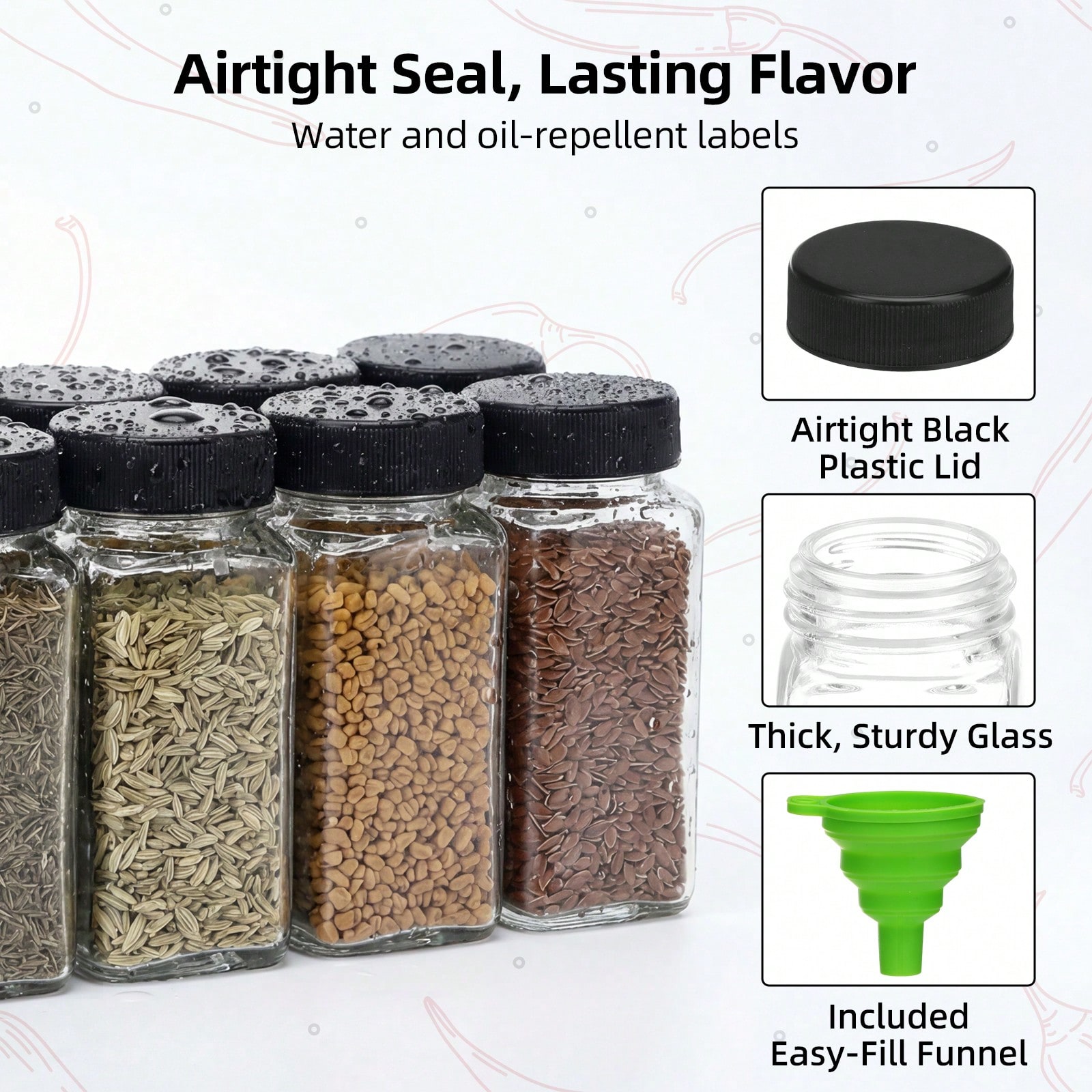 16/24'lü Paket 4oz Kare Cam Ba - Spice Jar Labels incelemesi ve fiyatı